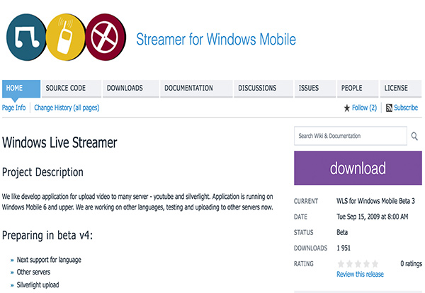 Streamer for Windows Mobile